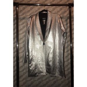 Boohoo Metallic Blazer Dress